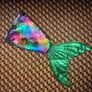 Mermaid Tail Girl Reversible Sequins Shoulder Bag Handbag Evening Bag